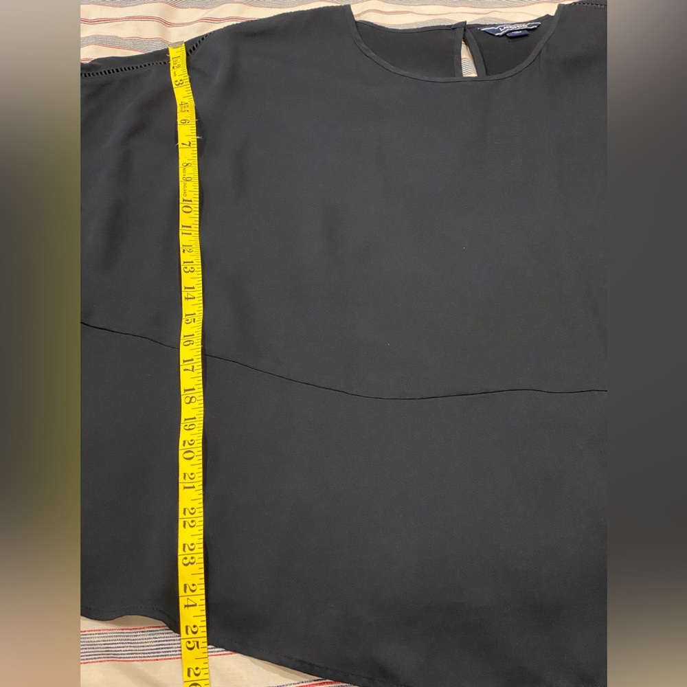 Lands’ End Black short sleeve polyester blouse (24W) - Picture 7 of 10